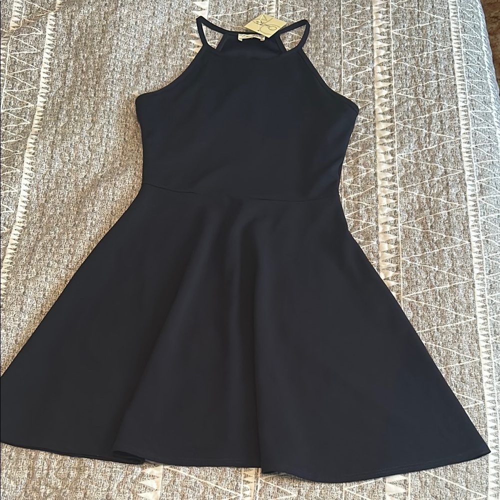 Olivia Rae Halter Black Skater style Dress